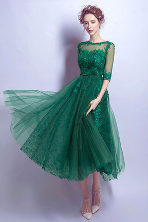 Green Tulle and Lace Short Homecoming Dress, Cute A-Line Evening Party Dress