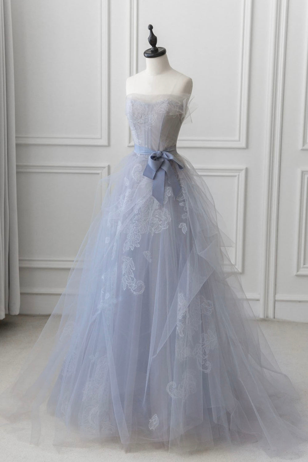 Blue Long Party Dress , Strapless Evening Gown    fg3289 main image 0