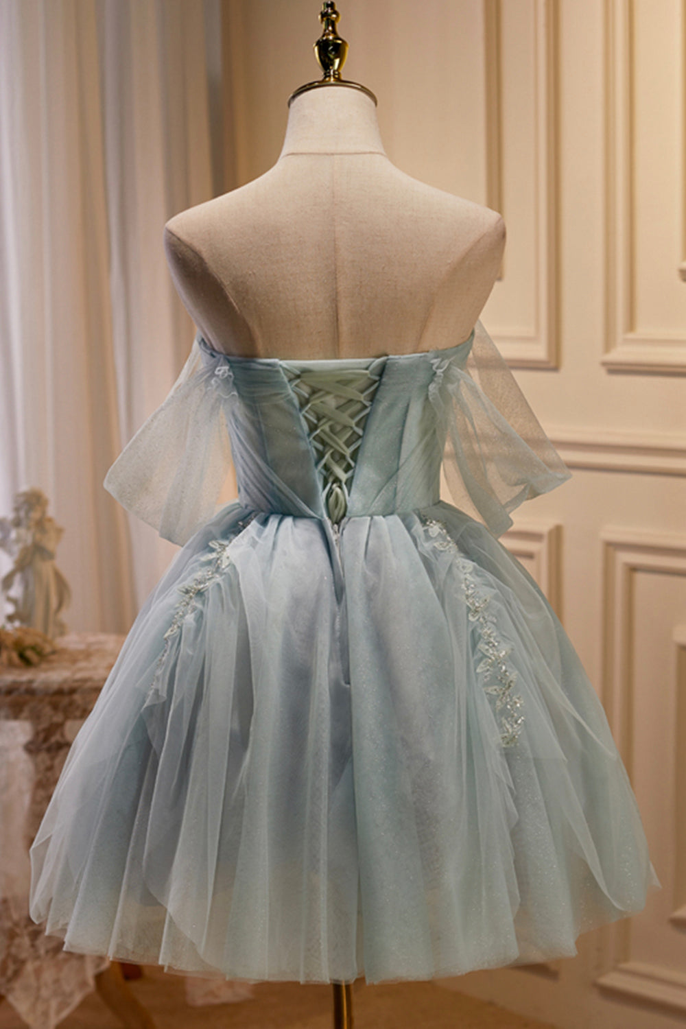 Light Green Sweetheart Sequins Tulle Party Dress, Green Homecoming Dre Light Green Sweetheart Sequins Tulle Party Dress, Green Homecoming Dre