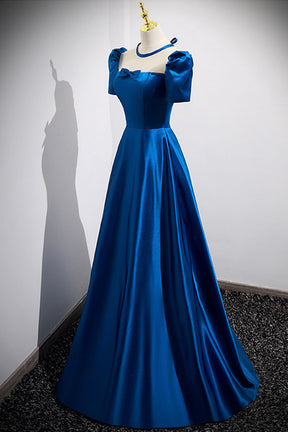 Fely Campo Satin Elegant A Line Dress (22412) - Flair Designer Wear