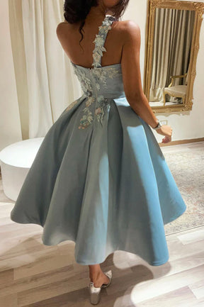 Lovely Lace One Shoulder Short Prom Dress, A-Line Party Dress